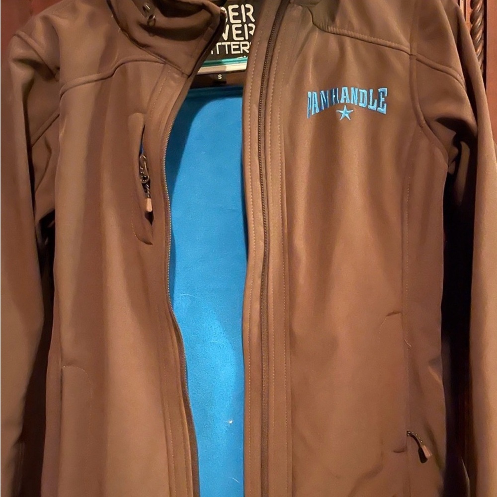Rock & Roll Cowgirl Brown Jacket with Blue Accents